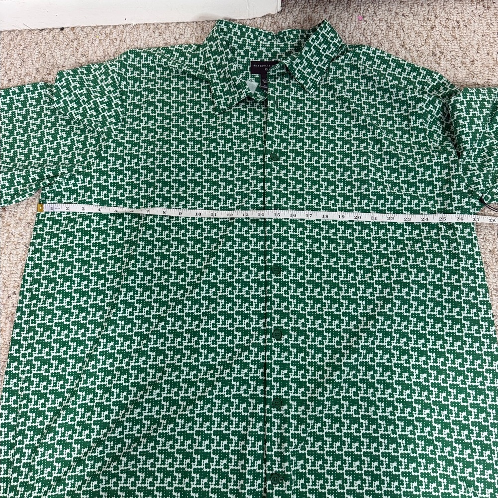 Shaquille O'Neal Green Floral Shirt 2XLT - Picture 5 of 6